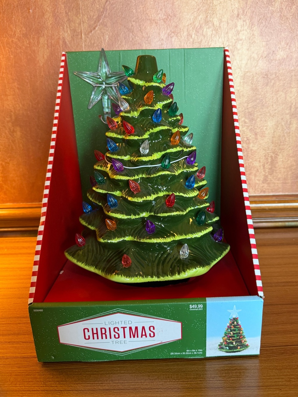 Vintage Style Lighted Ceramic Christmas Tree 15" Nostalgic Tree New In Box
